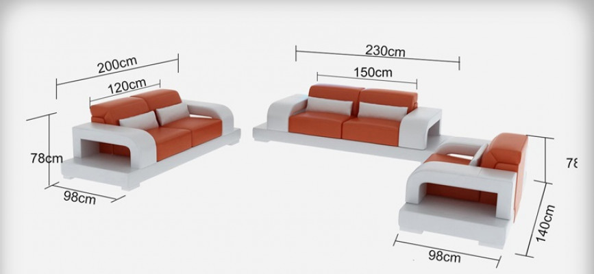 Ledercouch Wohnlandschaft 3+2+1 Sëtzer Garnitur Design Modern Sofa mat USB