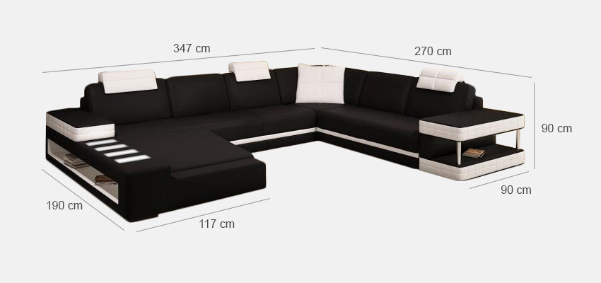 Wunnkomfort nei definéiert: Modern Ästhetik mat eisem U-fërmege Ecksofa.