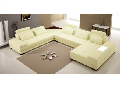 Design Wunnlandschaft Sofa Ecksofa Canapé Polster Eck Sëtz Garnitur Lieder USB+LED