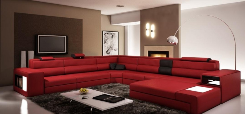 Design Sofa Ecksofa Polstersofa Eck Sitz Garnitur Wunnlandschaft Lieder USB+LED