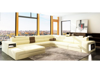 Design Ecksofa Sofa Canapé Polstersët Eck Sëtz Garnitur Wunnlandschaft Lieder USB+LED