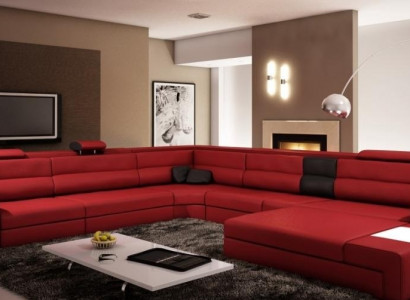 Wunnlandschaft Ledersofa Couch Ecksofa Eck Garnitur Design Modern Sofa + USB Nei