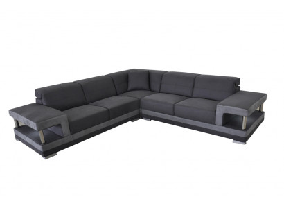 Lieder Eck Sofa mat USB Polster Wunnenlanschaft Luxus Garnitur Eck Sofas Couchen
