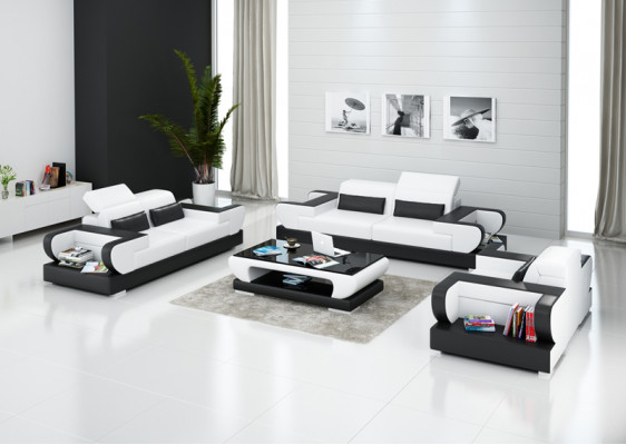 Liedergaff Canapé Wunnlandschaft 3+2+1 Sëtzer Garnitur Design Modern Sofa G8002D