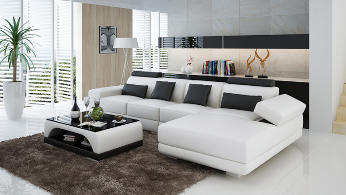 Ledercouch Canapé Wunnlandschaft Modern Sofa Eck Ecksdivan Design Garnitur