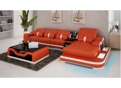 Ledersofa Couch Wunnlandschaft Eckssofa Eck Sofa Garnitur Design Modern G8027C