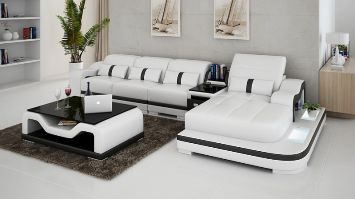 Ledersofa Couch Wunnlandschaft Eckssofa Eck Sofa Garnitur Design Modern G8027C