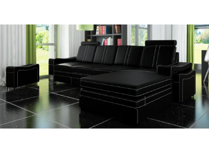 Ledercanapé USB Ledereckcanapé Wunnlandschaft Eckcanapé Garnitur Canapé Moosschréineraarbecht