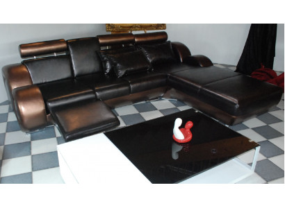 Elegante Designer Eckcouch Berlin II Ledersofa +USB, Sofa Couch Moosschneiderei