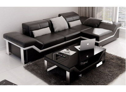 Ledercouch Sofa mat USB, Wunnlandschaft Ecksofa Garnitur Design Modern Sofa K5007F
