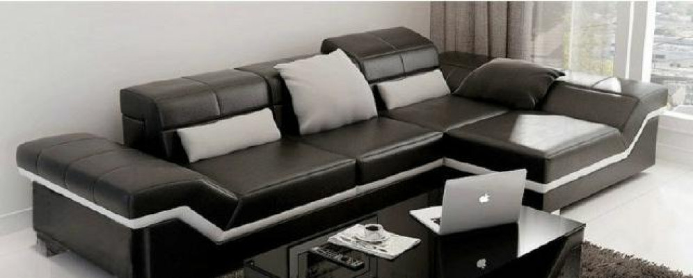 Lieder-Canapé Eckcanapé mat USB Canapé Garnitur Couch Wohnlandschaft Polster Canapé Nei