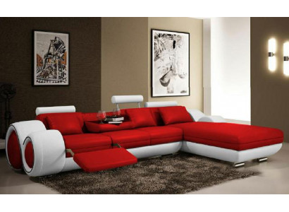 Eckcouch Wunnlandschaft Couch Ledercouch mat USB Sofa Polster Garnitur Eck BERLIN