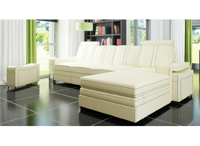 Ledersofa Ledercouch Lederecksofa Wunnlandschaft mat USB, Nei Garnitur Sofa XXL