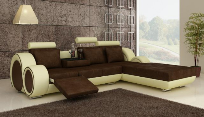 Textilsofa mat USB, Eckcouch Ecksofa Stoffssofa Wunnlandschaft Couchgarnitur NEI