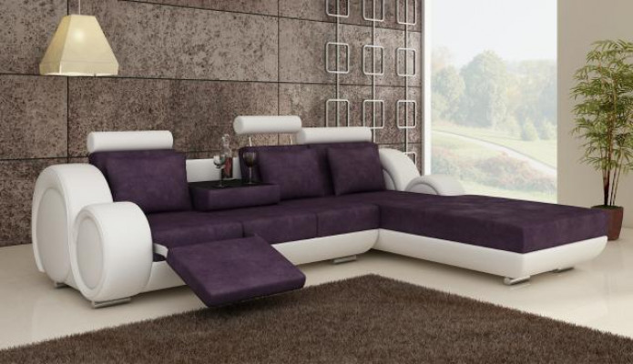 Textilsofa mat USB, Eckcouch Ecksofa Stoffssofa Wunnlandschaft Couchgarnitur NEI