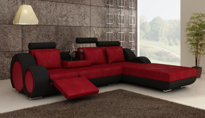 Textilsofa mat USB, Eckcouch Ecksofa Stoffssofa Wunnlandschaft Couchgarnitur NEI
