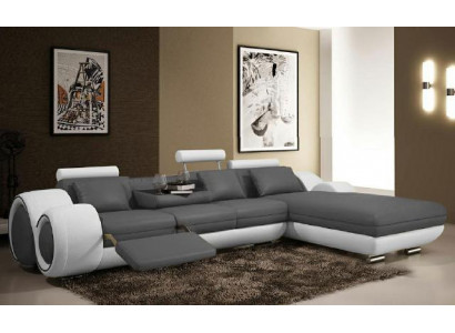 Eckcouch USB Wunnlandschaft Couch Liederdivan Sofa Garnitur Moossfabrikatioun
