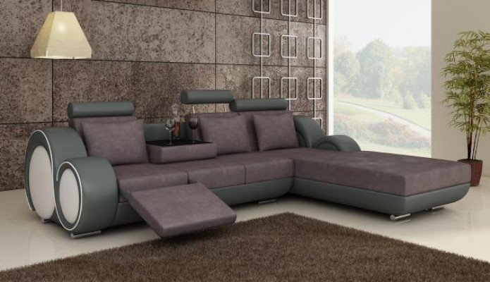 Textilsofa Stoffsofa Wunnlandschaft Couchgarnitur Ecksofa Moossfabrikatioun USB
