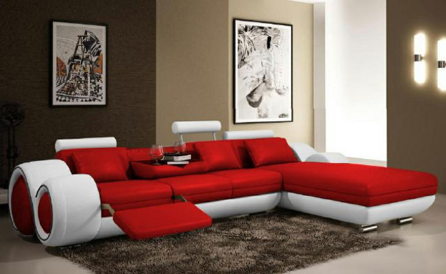 Eckcanapé USB Wunnlandschaft Ledercanapé Canapé Moosmaach Polster Garnitur Couch