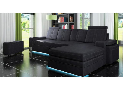Stoffcouch mat USB Sofa Polster Garnitur Ecke Nei Textilcouch Eckcouch Stoffsofa