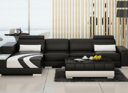 Sofa Canapé Wunnlandschaft XXL Canapé Lieder Sofa mat Ottomane Sofagarnitur V015