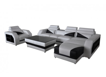 Lieder Ecksofa mat USB Garnitur Sofas Canapéen Polsteren Wunnlandschaft Fotell Eck