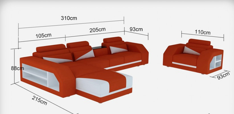 Lieder Ecksofa mat USB Garnitur Sofas Canapéen Polsteren Wunnlandschaft Fotell Eck