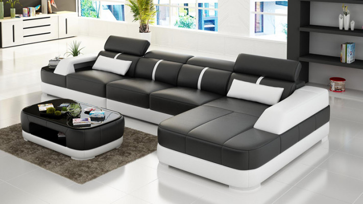 Design Ecksofa L-Form Sofa Couch Polstersofa Schlofssofa Bettfunktioun Textil