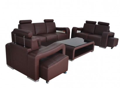 Wunn-Lieder Landschaft Sofa + USB Garnitur Eck-Sofa Sëtz Garnituren Nei Polster.