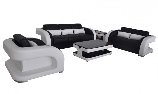 XXL Lieder Wunnlandschaft Garnitur Design Modern Sofa + USB Garnituren 3+2+1 Nei