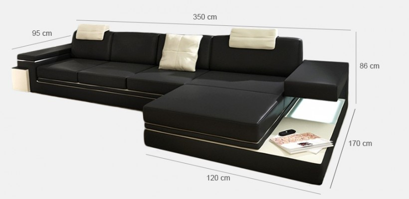 Ledercouch mat USB Wunnlandschaft XXL Ecksitzgarnitur Grousscouch Design Couch Designercouch