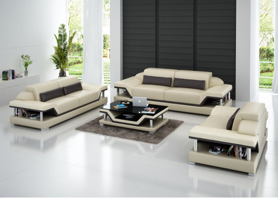 Ledersofa Canapé Wunnlandschaft 3+2+1 Sëtzer Garnitur Design Sofa Sofagarnitur