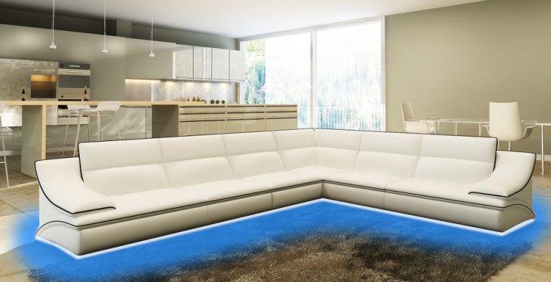 Ecksofa mat USB, Couch Sofa Wunnlandschaft Sitz Eck Garnitur Lieder Textil Salut