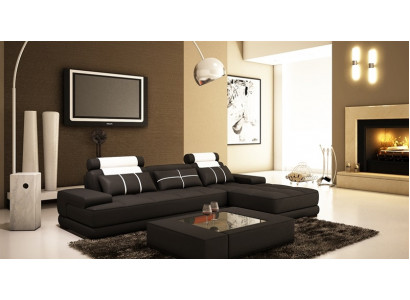 Liederdivan Eckdivan Divan + USB Polster Eck Designer Divanen Couchen Nei Paräis Wäiss