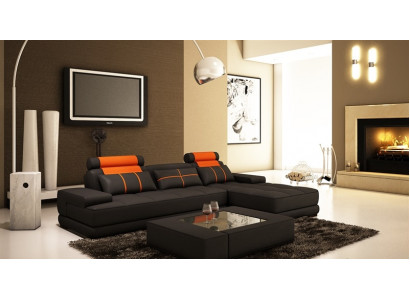 Ledersofa Ecksofa Sofa mat USB Polster Eck Designer Sofas Couchen Nei Paräis S/O