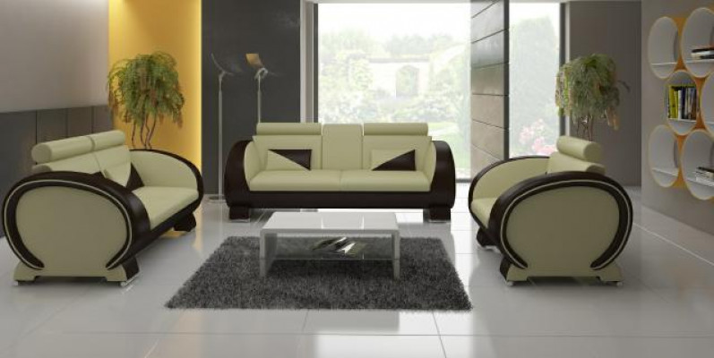 LEDERSOFA mat USB DESIGNERSOFA GARNITUR 3+1 COUCH POLSTERGARNITUR POLSTERSOFA