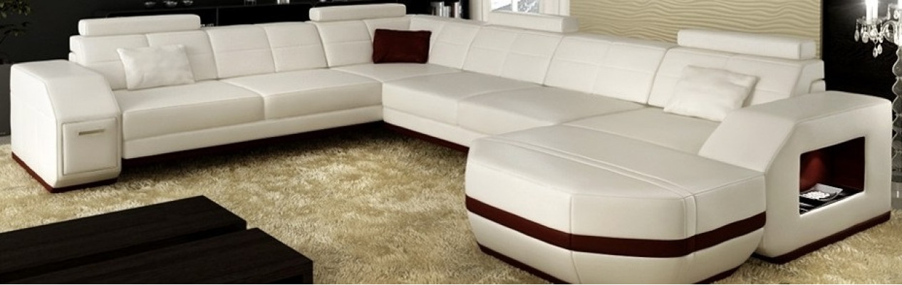 Ledercouch Eckcouch Wunnlandschaft Eckcouch Eckcouch Polster Sëtz Eck WyenW/B Nei