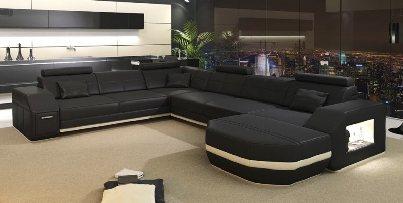 Ledercouch Eckcouch Wunnlandschaft Eckcouch Eckcouch Polster Sëtz Eck WyenW/B Nei