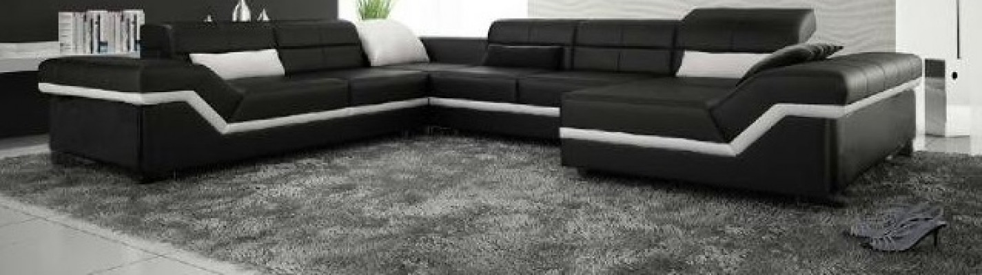 Ledersofa XXL Wunnlandschaft Ecksofa Design Sofa Couch Garnitur Eckcouch Nei