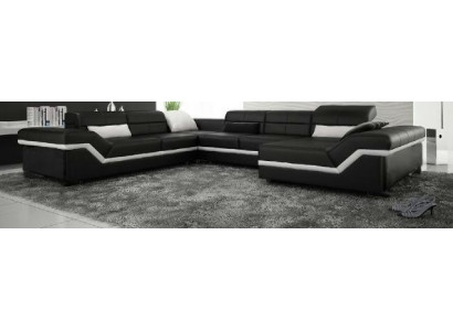 Ledersofa XXL Wunnlandschaft Ecksofa Design Sofa Couch Garnitur Eckcouch Nei