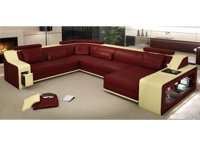 Modern gemittlecht Ecksofa mat breede Armleun fir Äert Doheem