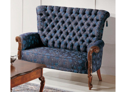 Sofa 2 Sëtzer italieneschen Design Miwwelen Textilstoff Polstersëtz Sofas Zwëschesëtzer Nei