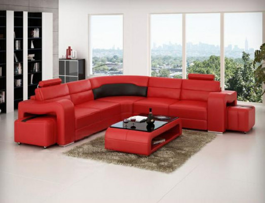 Liederkanapé Eckkanapé Eckgarnitur Designer Wunndekor L-Form Kanapé Sëtz Sofa Pisa