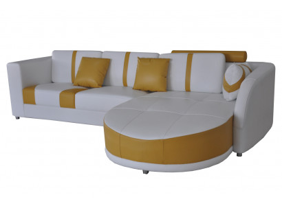 Eck-Canapé Couch Polster Eck Wunn Zëmmer Landschaft Deko Designer Canapéen