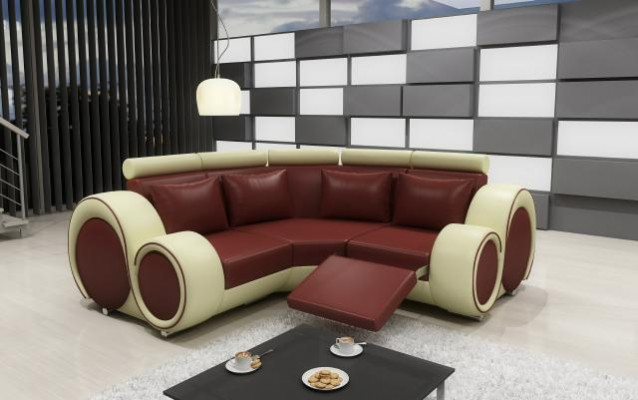 LEDERSOFA mat USB DESIGN ECKSOFA BERLIN SOFA GARNITUR POLSTER Noféierung Nei