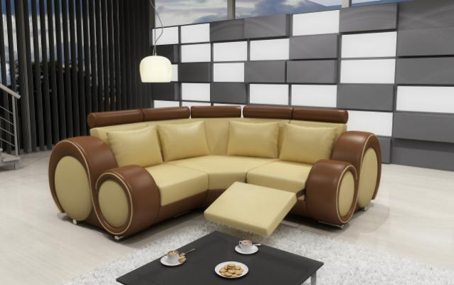 LEDERSOFA mat USB DESIGN ECKSOFA BERLIN SOFA GARNITUR POLSTER Noféierung Nei