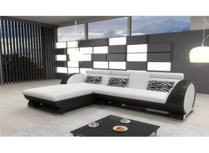 Ledersofa Sofa mat USB Polster Ecksofa Sofagarnitur Designer Couch Moossfabrikatioun