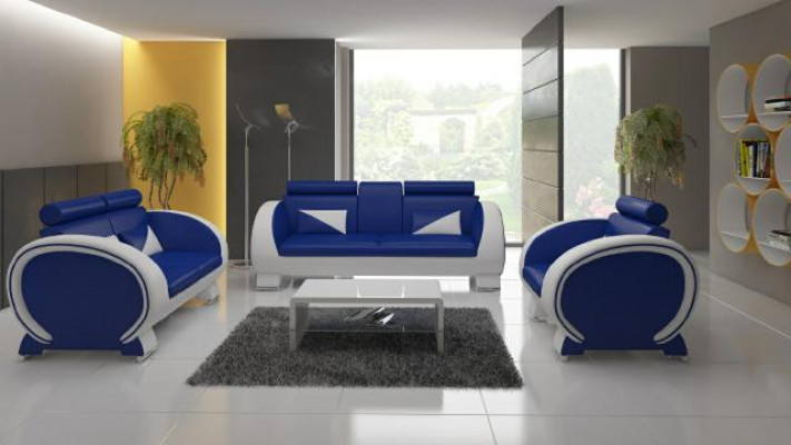 LEDERSOFA USB DESIGN GARNITUR 3+1 Moossfabrikatioun POLSTERGARNITUR POLSTER SOFA NEI