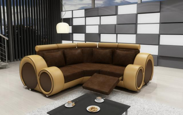 STOFFSOFA WOHNLANDSCHAFT CANAPÉ RELAXFUNKTIOUN COUCH ECKCANAPÉ Moossteschung USB