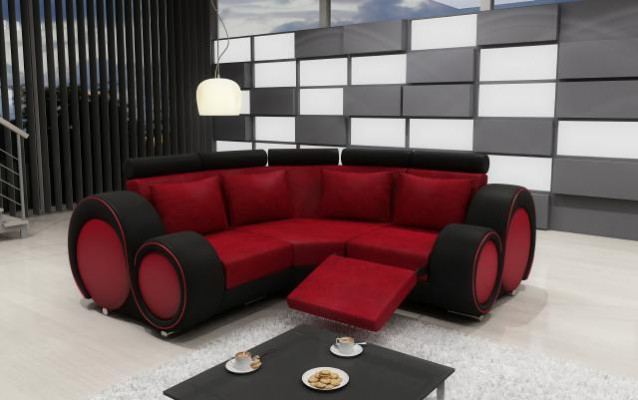 STOFFSOFA WOHNLANDSCHAFT CANAPÉ RELAXFUNKTIOUN COUCH ECKCANAPÉ Moossteschung USB